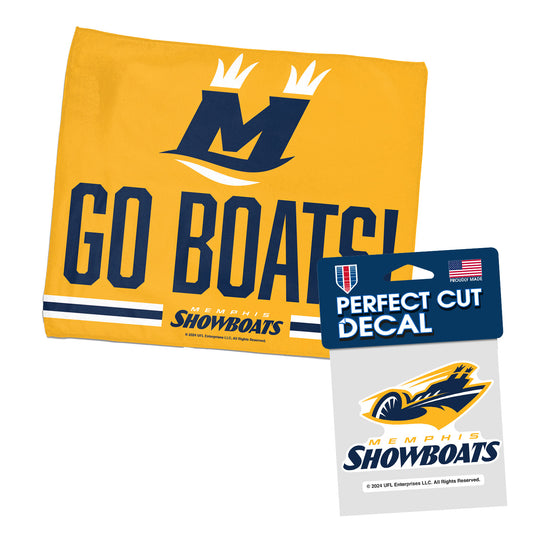 Memphis Showboats Bundle - Rally Towel & Decal Combined Front View