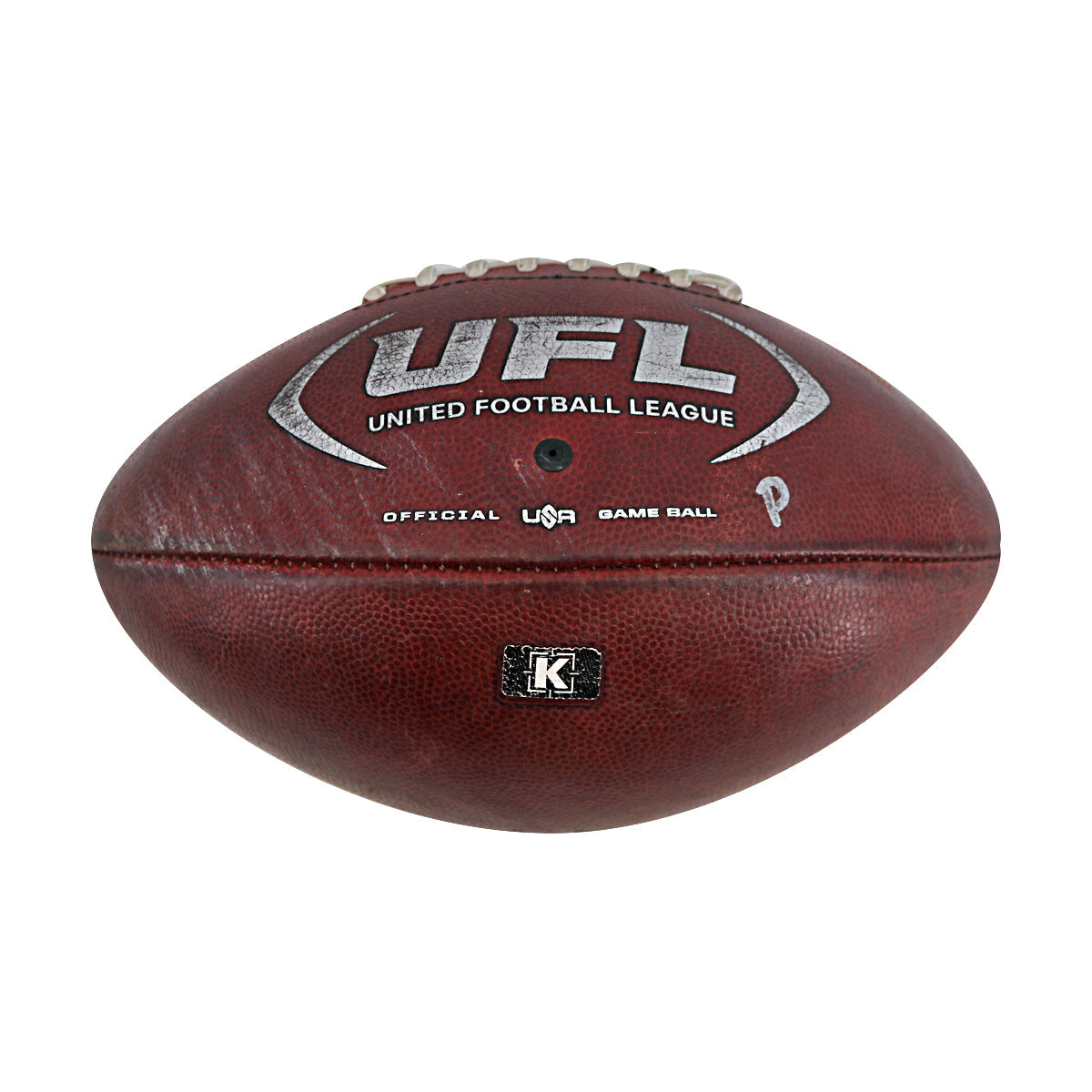 UFL Birmingham Stallions at DC Defenders March 30 2025 Season Opening Game Kickoff Ball In Brown - Side View 1