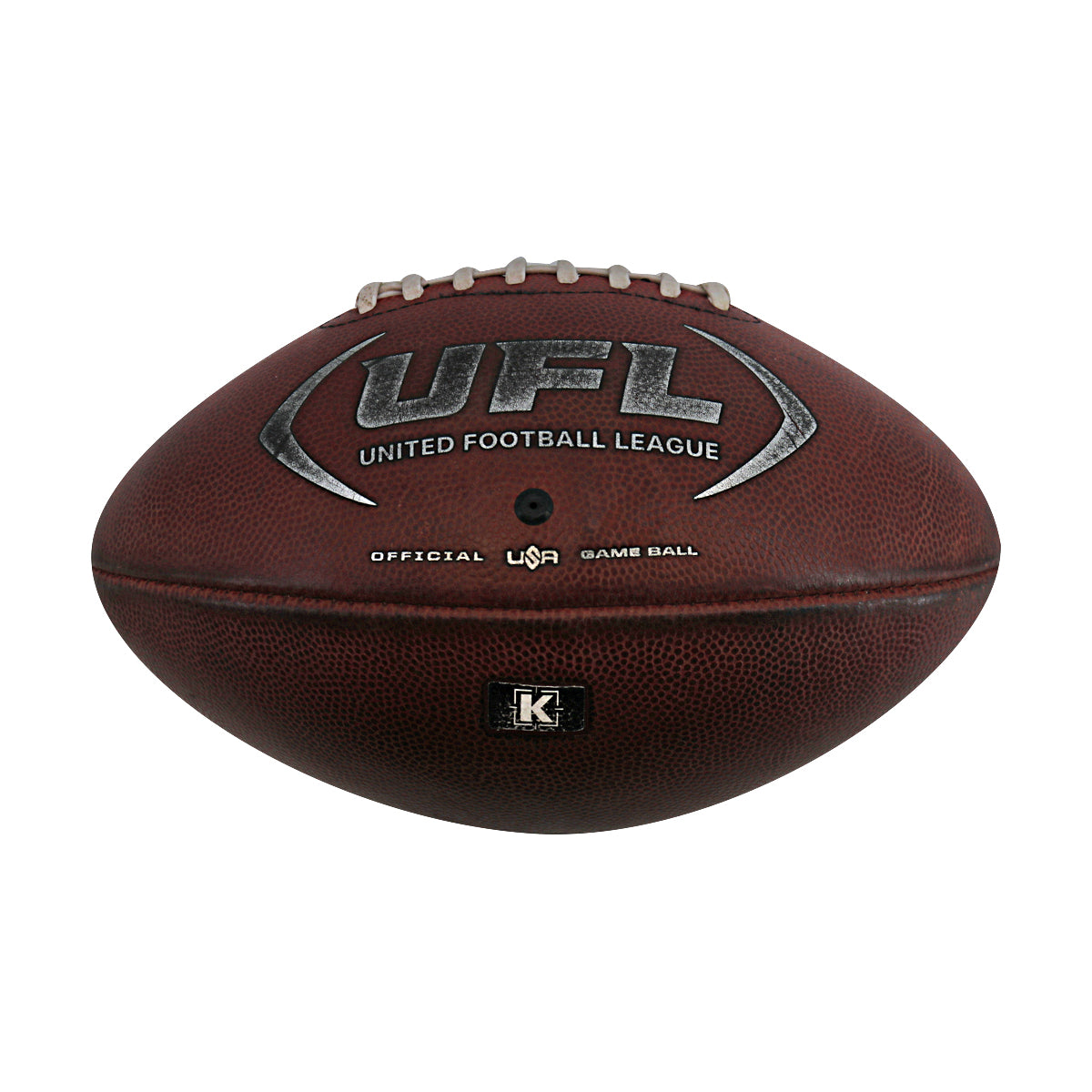 UFL Michigan Panthers at Memphis Showboats March 30 2025 Season Opening Game Kickoff Ball In Brown - Side View