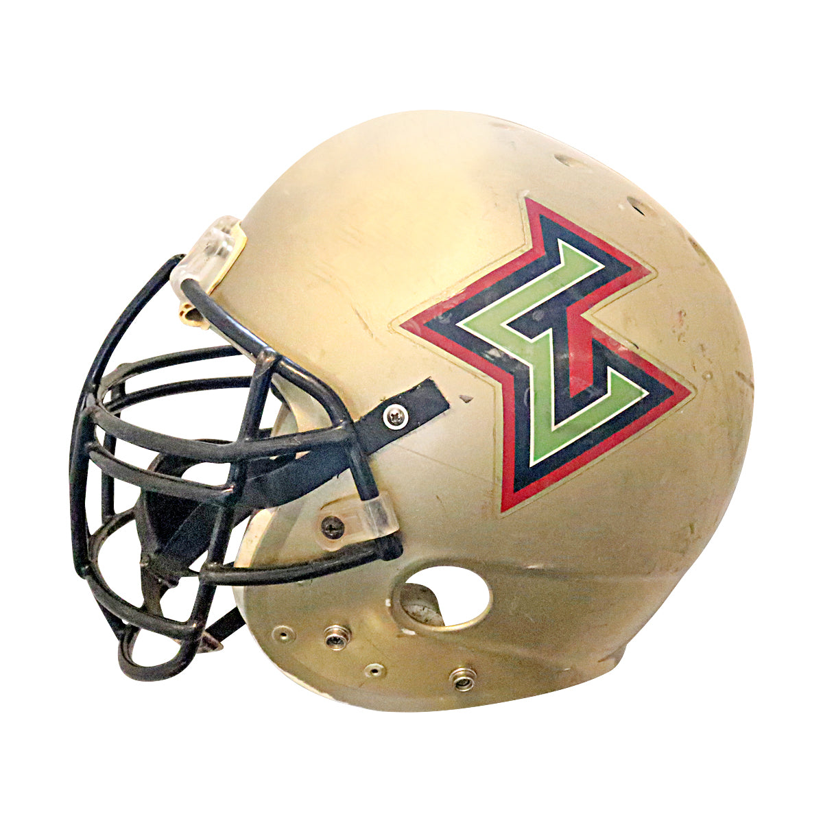 Angel Rubio Las Vegas Outlaws 2001 XFL Game Used Helmet