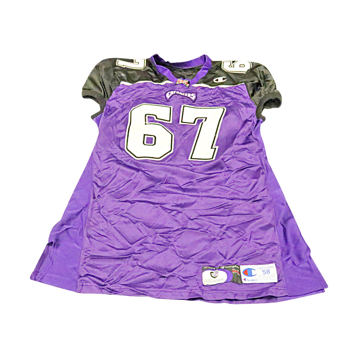 Bennie Anderson Chicago Enforcers 2001 Game Used Home Jersey Size 58 +2 Linemen Cut