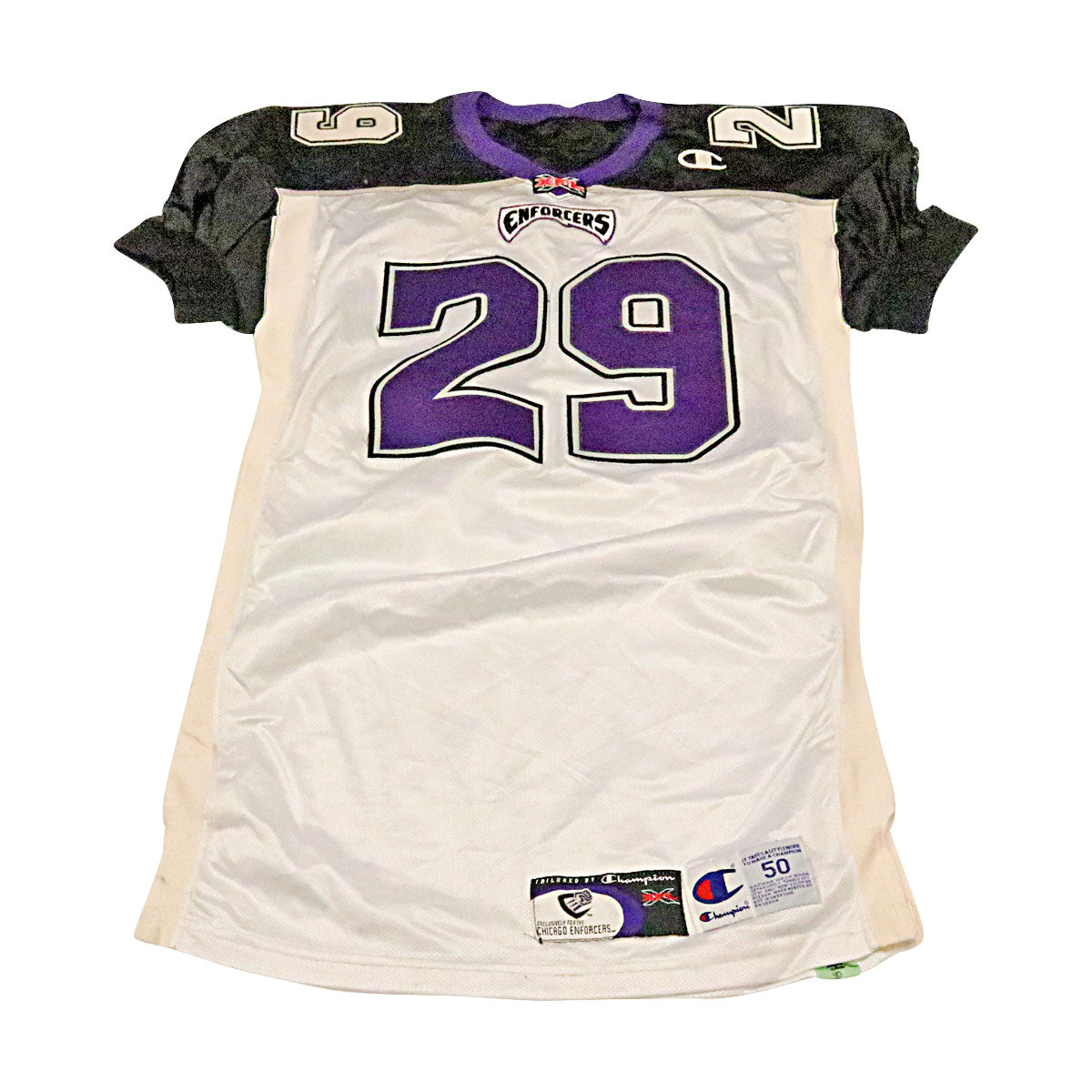 Quincey Coleman Chicago Enforcers 2001 Game Used Away Jersey Size 50 +2