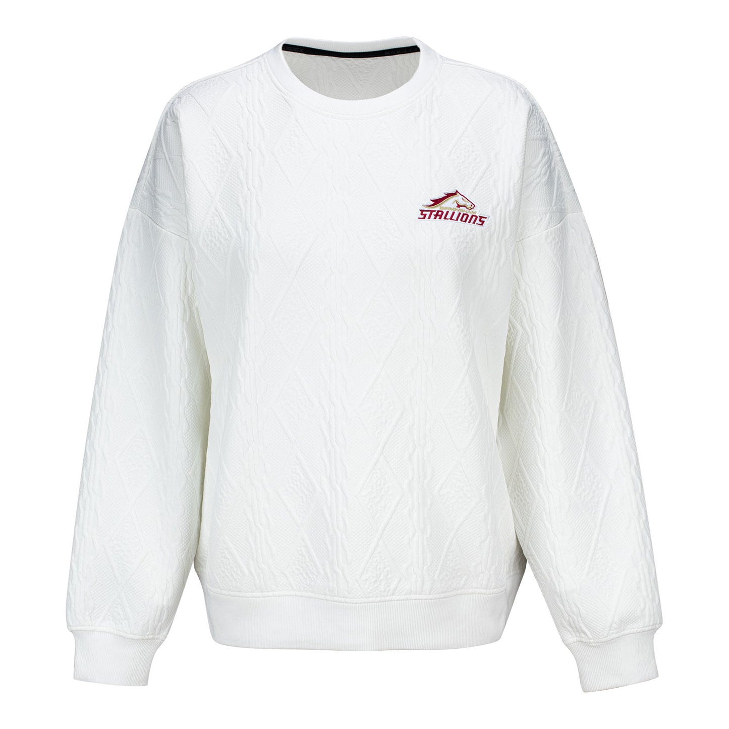 Birmingham Stallions Crewneck In White - Front View