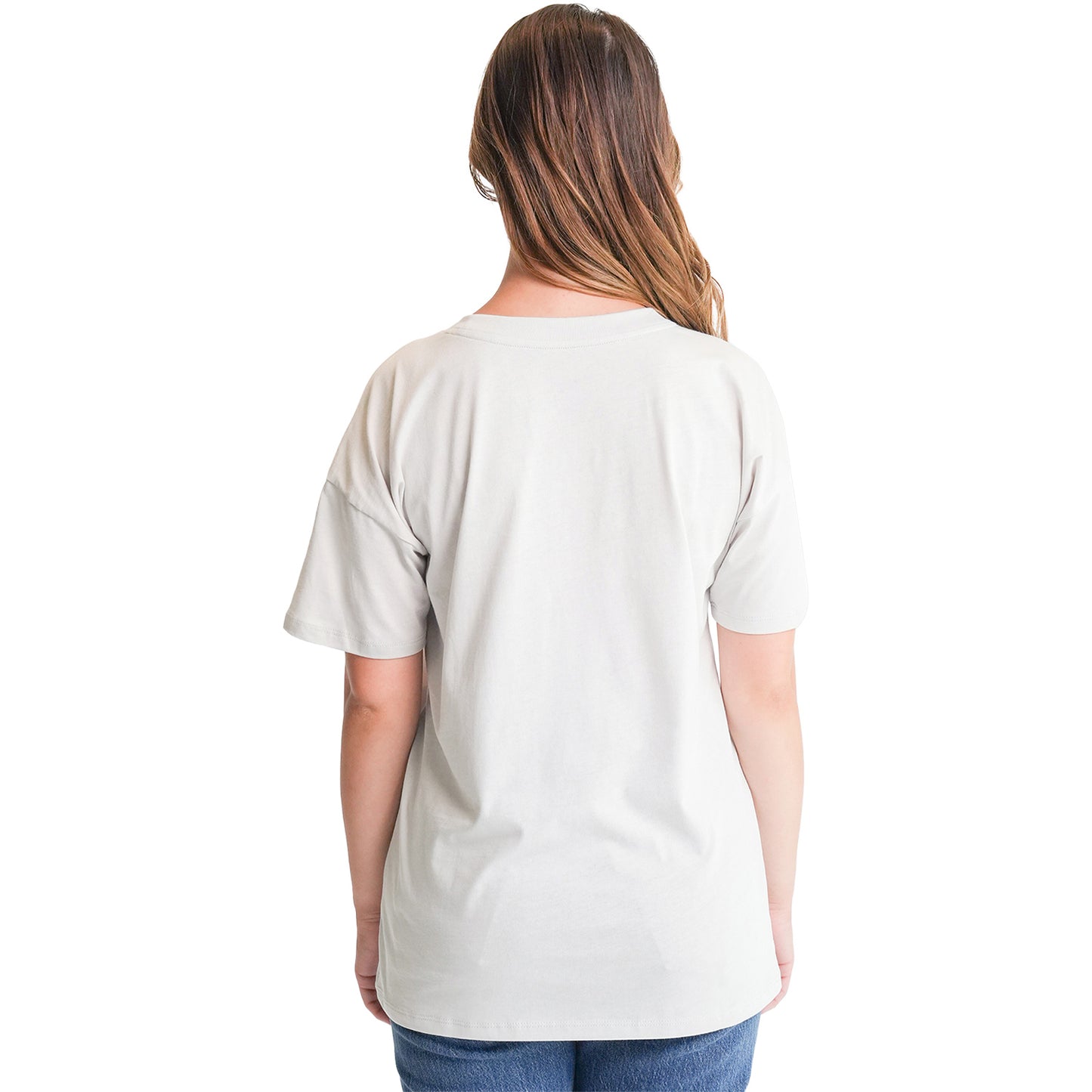Birmingham Stallions Lusso Women's Oversized T-Shirt In Grey - Back View