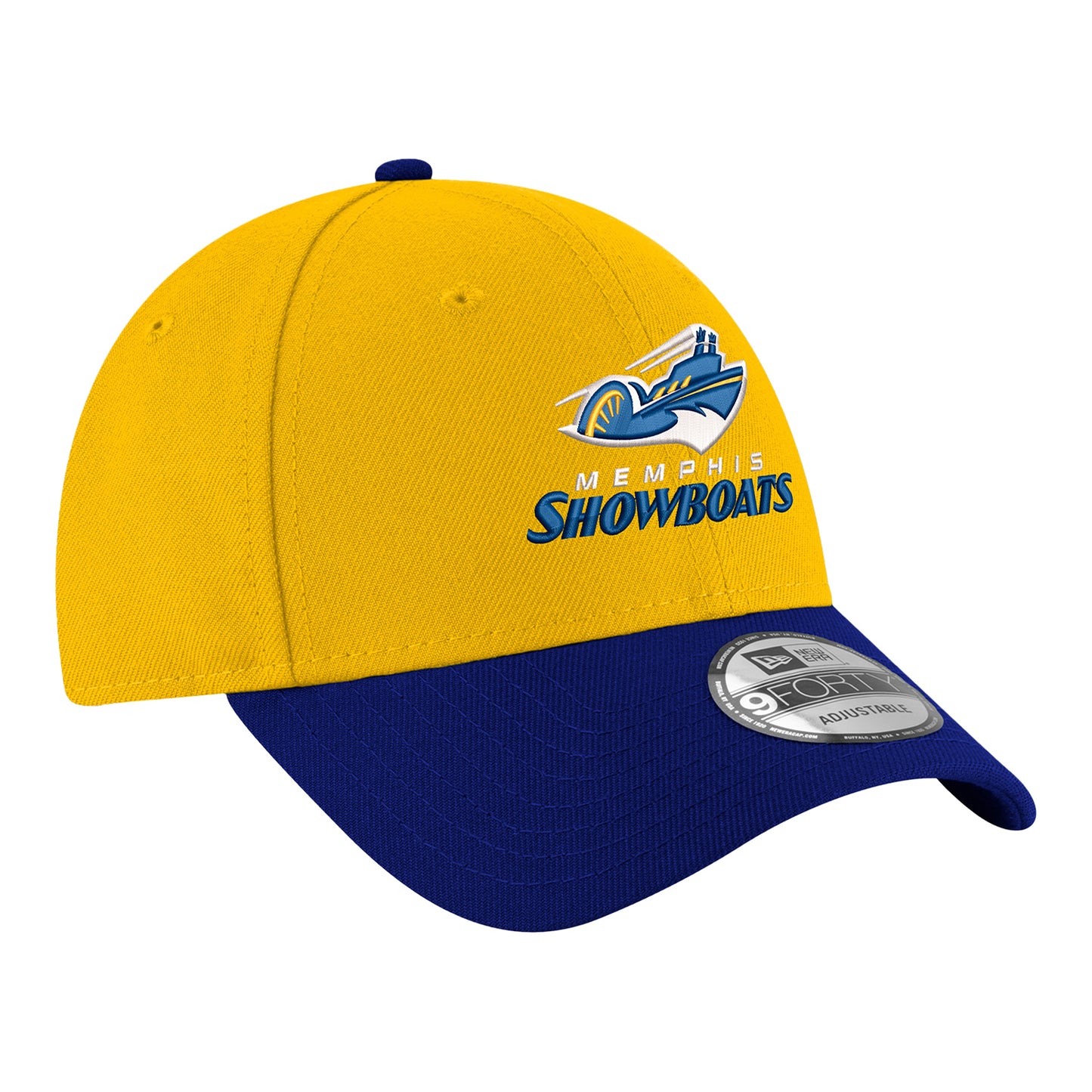 New Era Memphis Showboats 940 Stretch Snap Hat In Yellow - Front Right View