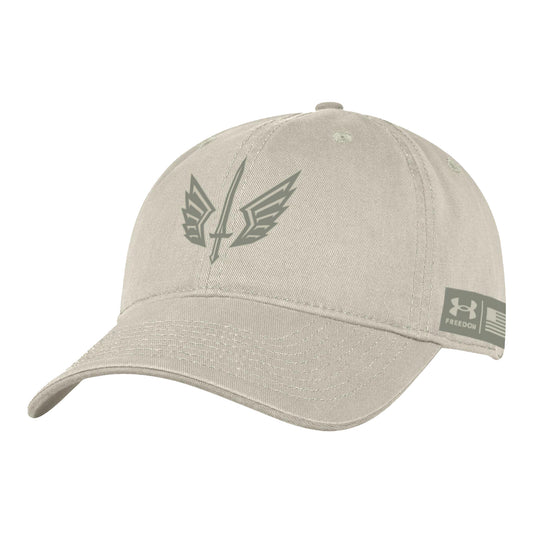 Under Armour St. Louis Battlehawks Garment Washed Military Appreciation Hat In Tan - Front Left View