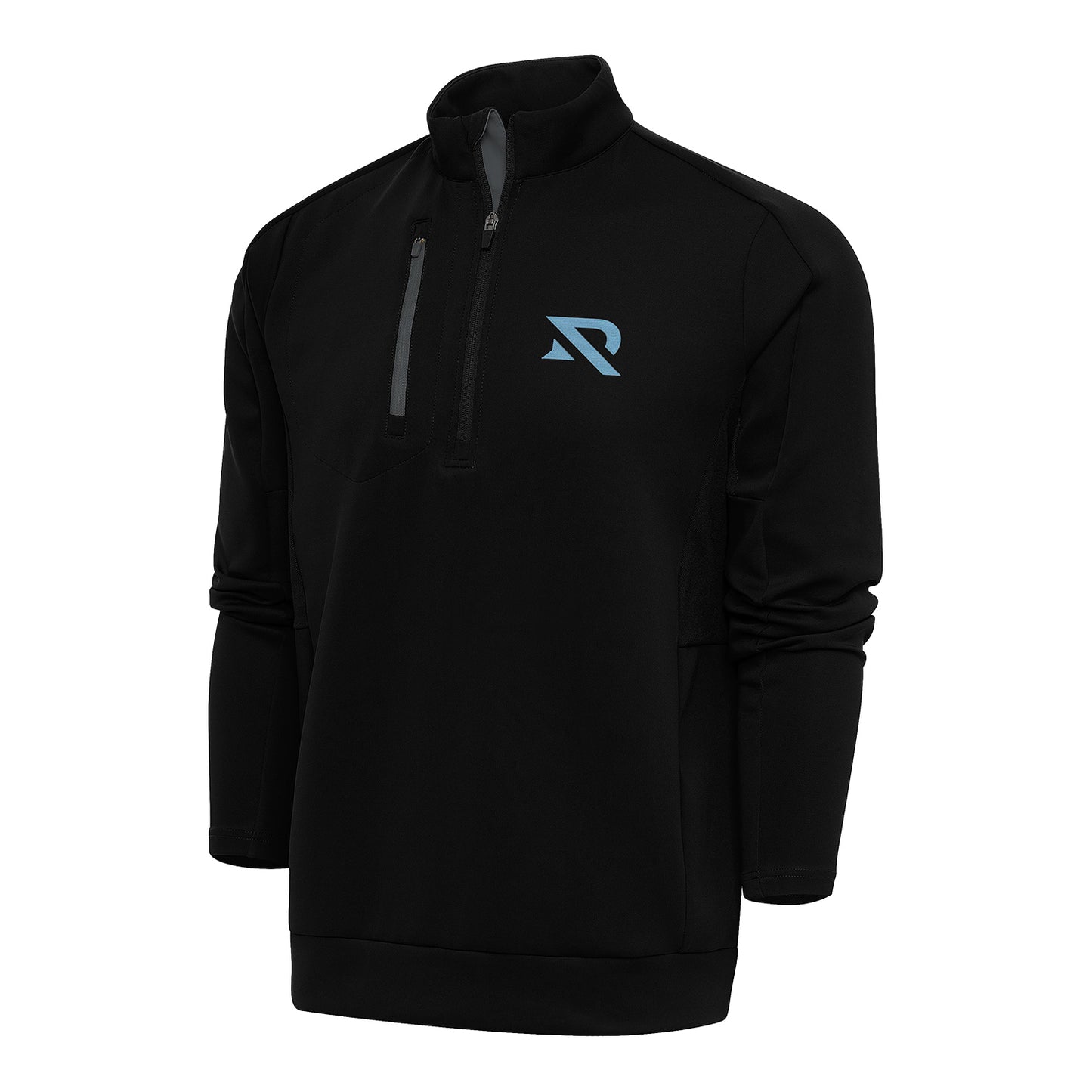Antigua Arlington Renegades Generation 1/4 Zip Pullover In Black - Front View