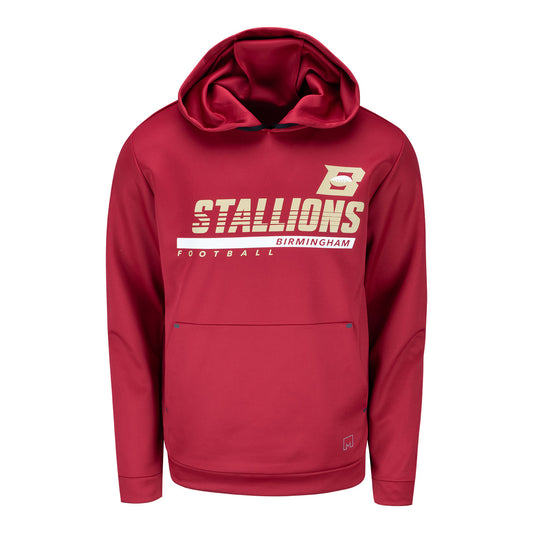 MSX by Michael Strahan Birmingham Stallions Hoodie In Red - Front View