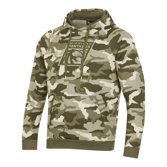 Under Armour Michigan Panthers Rival Fleece Camo Sweatshirt - Front View