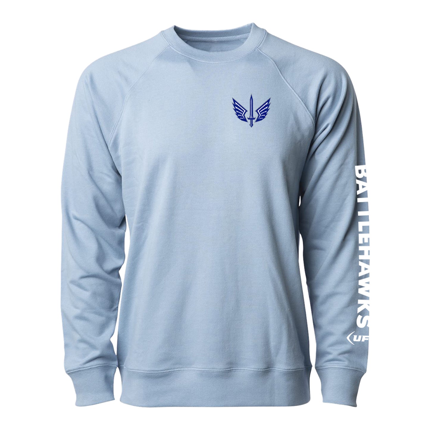 St. Louis Battlehawks Embroidered Crewneck In Blue - Front View