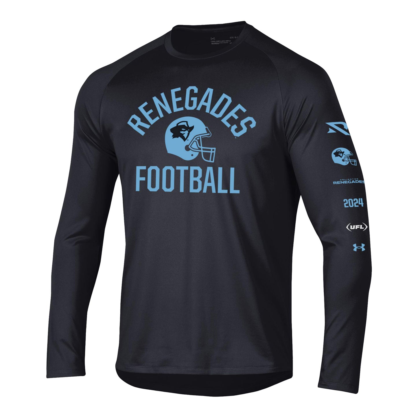 Under Armour Arlington Renegades Long Sleeve Tech T-Shirt In Black - Front View