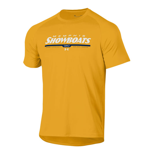 Under Armour Memphis Showboats Tech T-Shirt In Gold - Front View