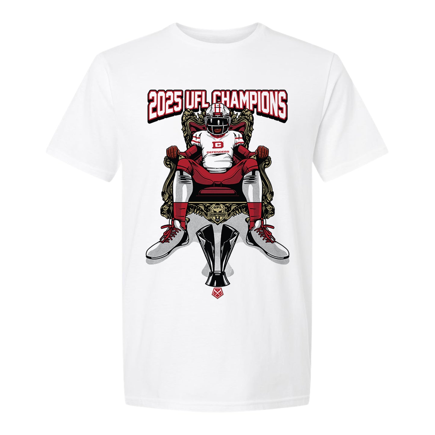 D.C. Defenders Championship Throne T-Shirt In White - Front View