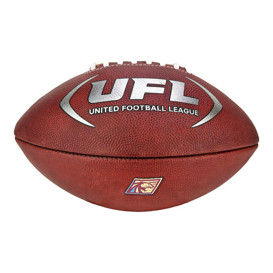 Michigan Panthers Official UFL Game Football In Brown - Front View