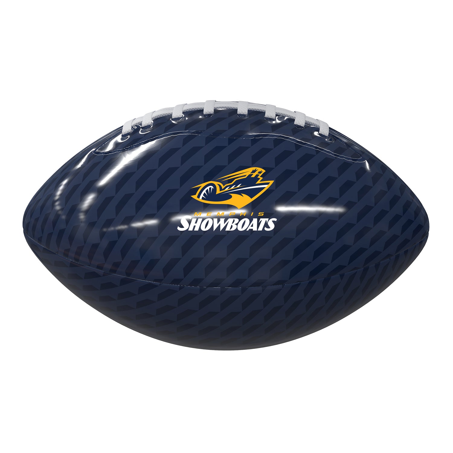 Memphis Showboats Bundle - 15 Oz. Mug & Mini Football In Blue - Football Front View