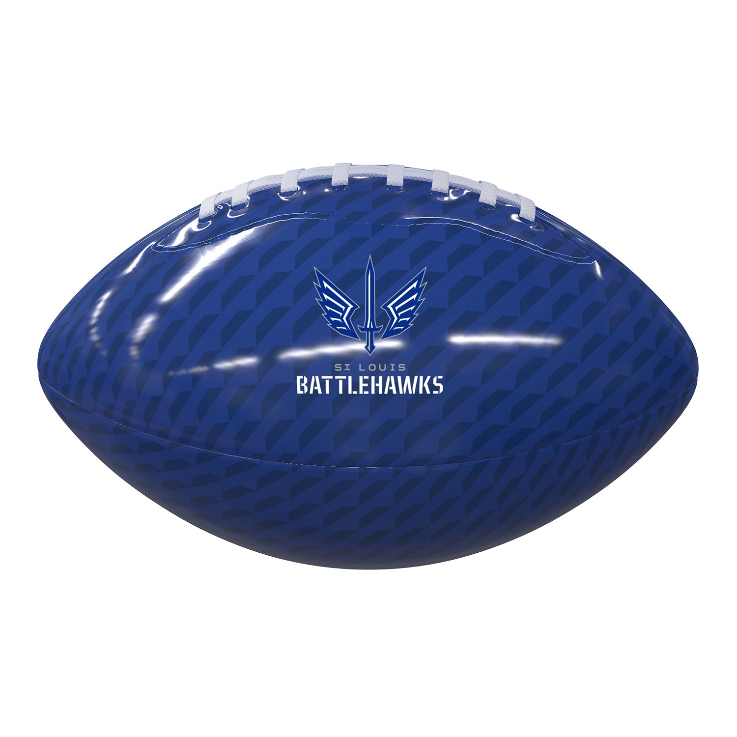 St. Louis Battlehawks Bundle - 15 Oz. Mug & Mini Football In Blue - Football Front View