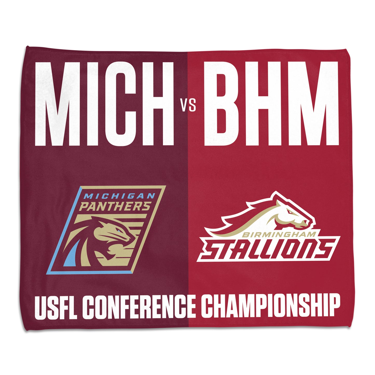 UFL - USFL Conference Matchup Rally Towel In Red - Front View