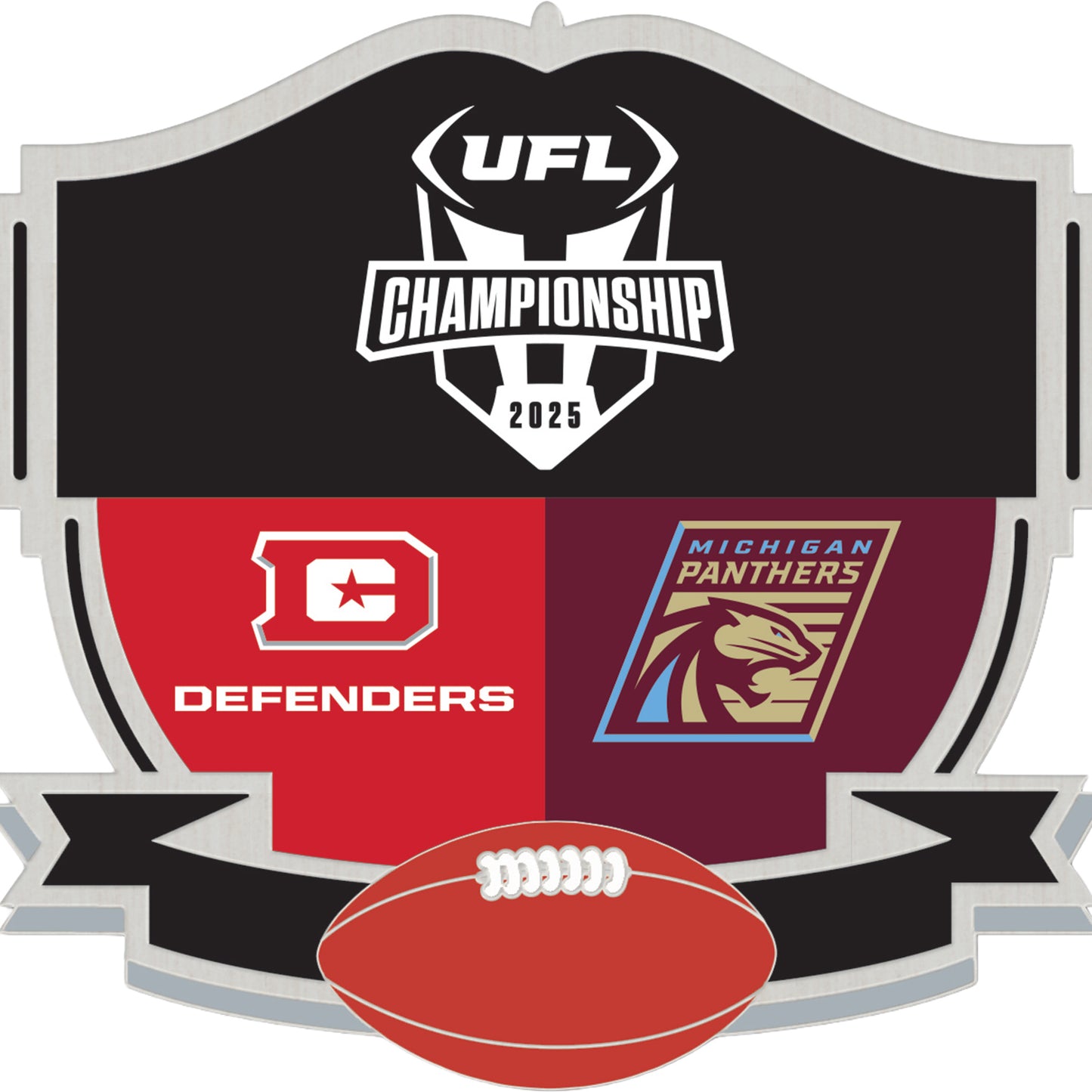 2025 UFL Championship Matchup Pin In Multi-Color - Front View