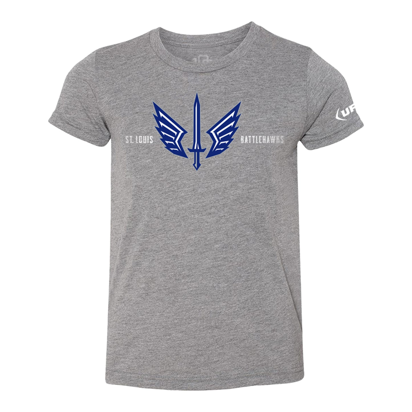 St. Louis Battlehawks Youth Wristband T-Shirt In Grey - Front View