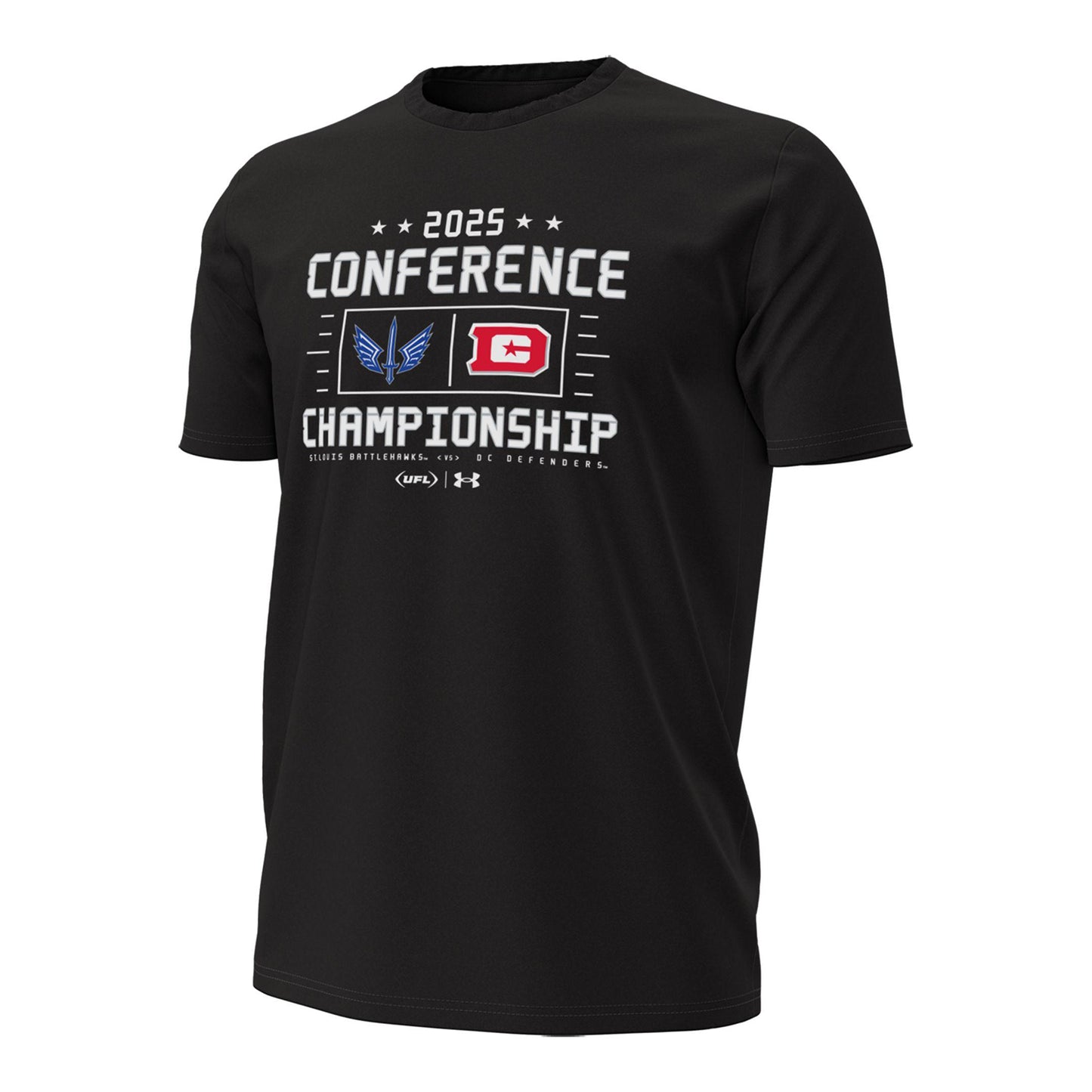 2025 XFL Conference Championship Matchup T-Shirt In Black - Front View