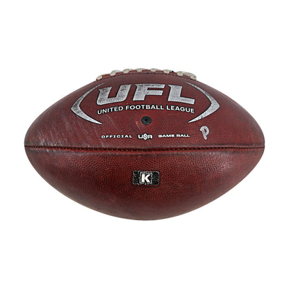 UFL Birmingham Stallions at DC Defenders March 30 2025 Season Opening Game Kickoff Ball In Brown - Side View 1