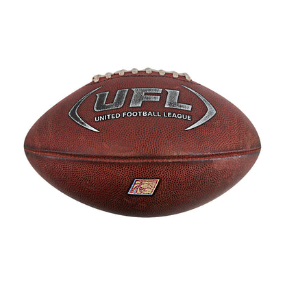 UFL Michigan Panthers at Memphis Showboats March 30 2025 Season Opening Game Kickoff Ball In Brown - Front View