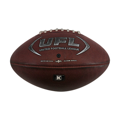 UFL Michigan Panthers at Memphis Showboats March 30 2025 Season Opening Game Kickoff Ball In Brown - Side View