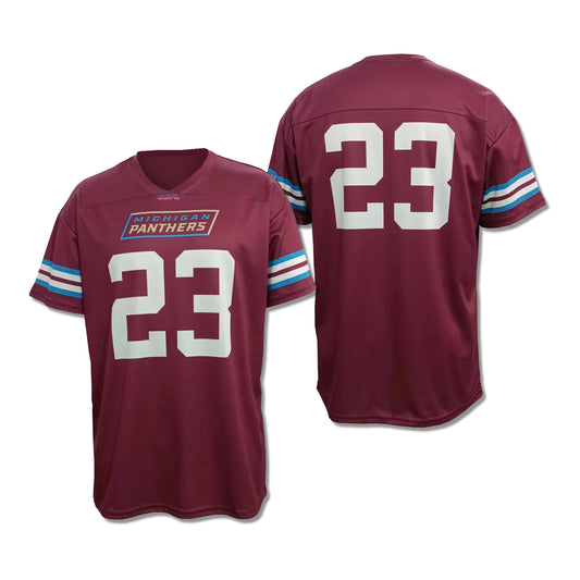 Michigan Panthers Replica Jersey - #23 In Red - Front & Back View