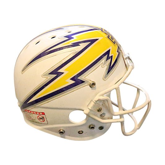 Birmingham Thunderbolts 2001 XFL Game Used Helmet Medium In White - Right View