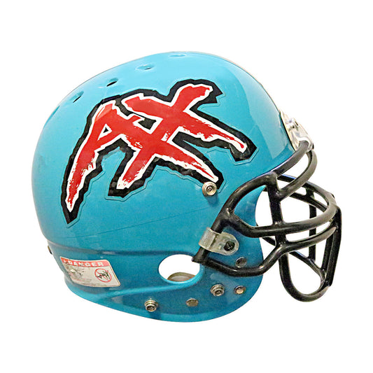 Memphis Maniax 2001 XFL Game Used Helmet In Blue - Right View