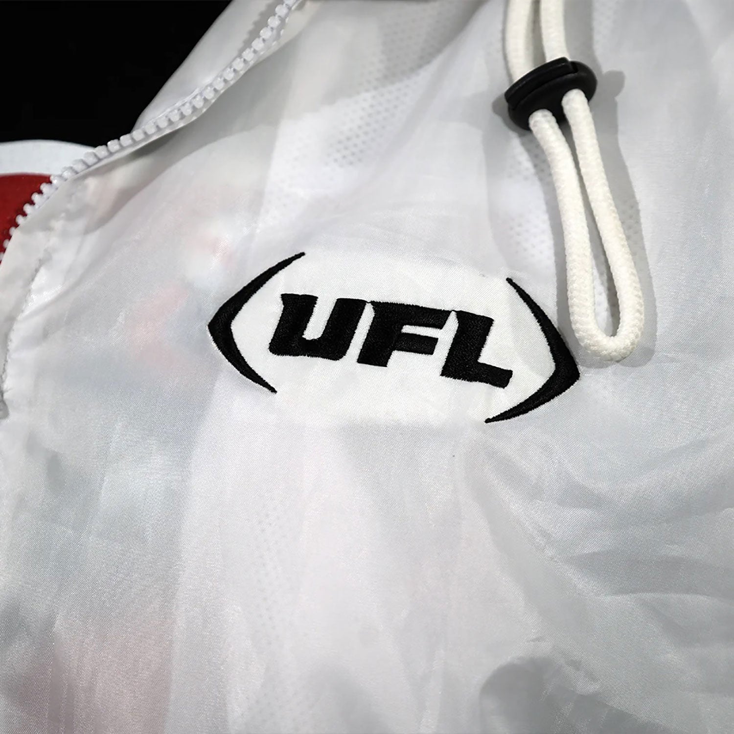 Official League UFL Full Zip Windbreaker Jacket In White - Logo