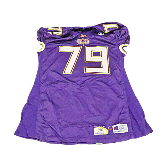 Ed King Birmingham Thunderbolts 2001 Game Used Home Jersey Size 58 +2 Linemen Cut
