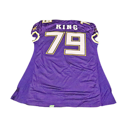 Ed King Birmingham Thunderbolts 2001 Game Used Home Jersey Size 58 +2 Linemen Cut