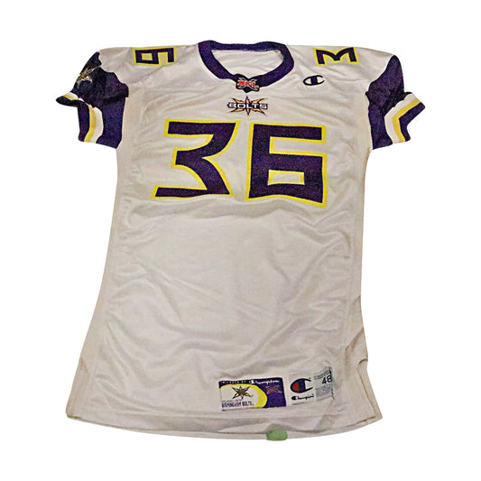 Fred White Birmingham Thunderbolts 2001 Game Used Away Jersey Size 48 +2