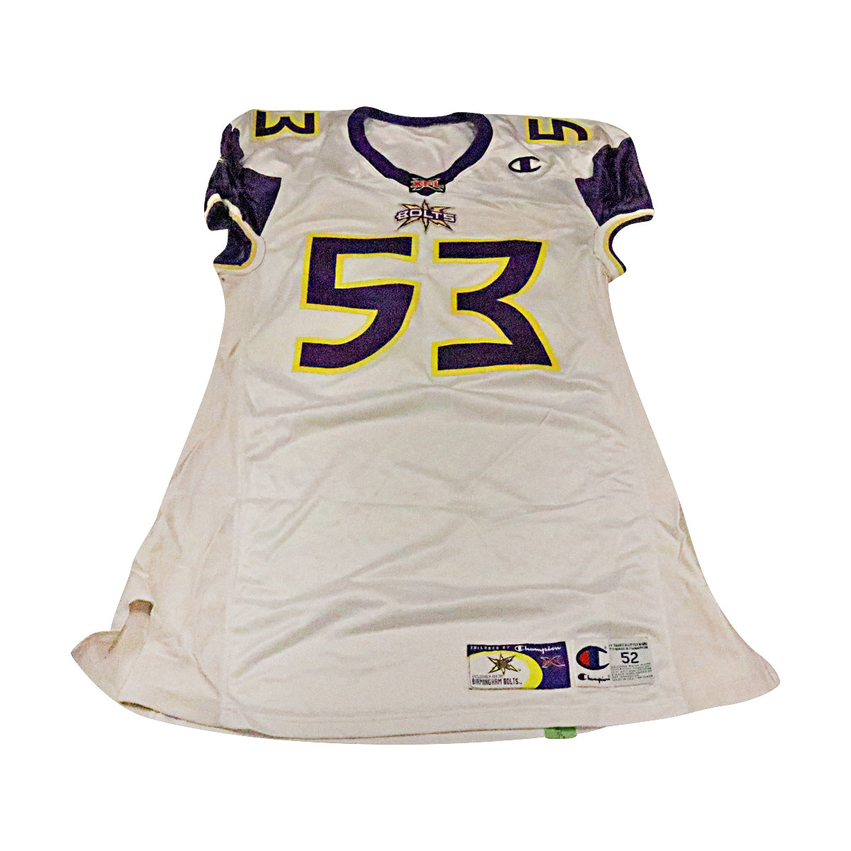 Keith Franklin Birmingham Thunderbolts 2001 Game Used Away Jersey Size 52 +2 Linemen Cut
