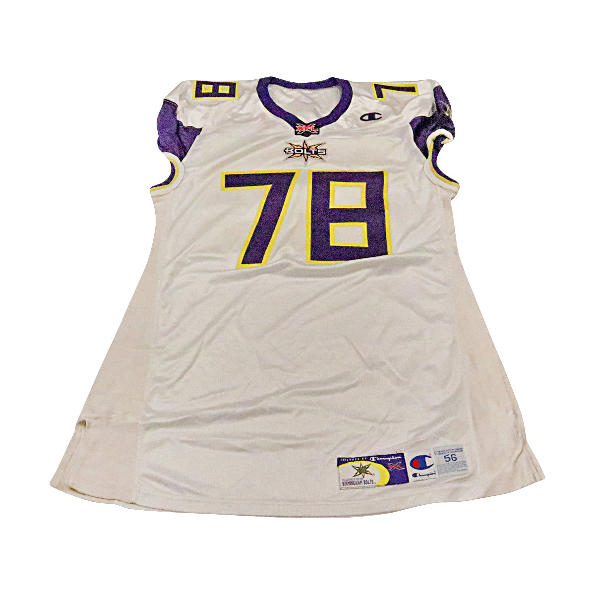 Ozell Powell Birmingham Thunderbolts 2001 Game Used Away Jersey Size 56 +2 Linemen Cut