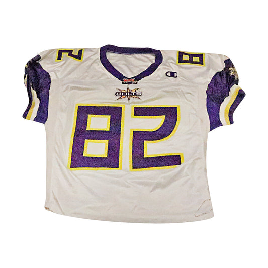Quincy Jackson Birmingham Thunderbolts 2001 Game Used Away Jersey Size 50 Short