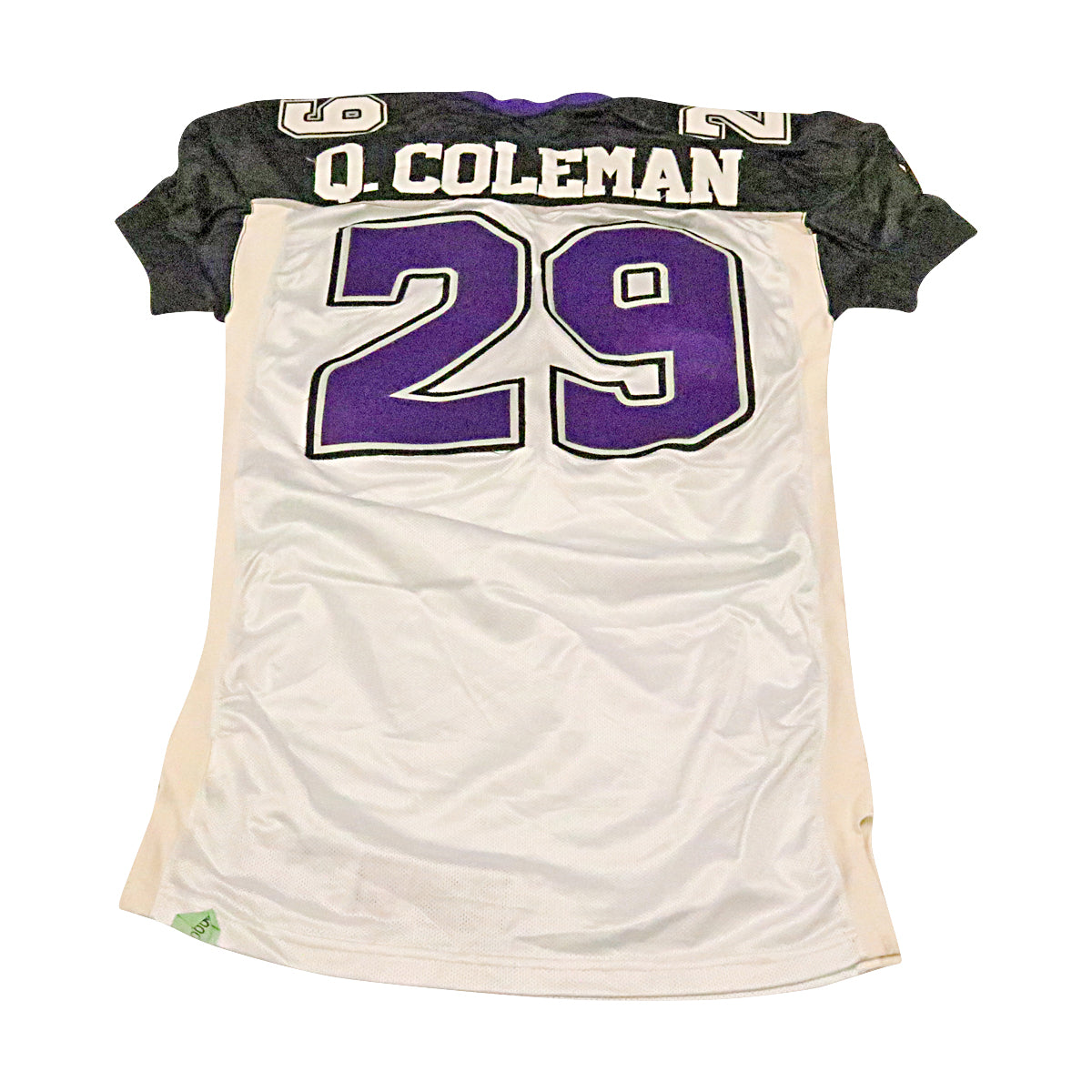 Quincey Coleman Chicago Enforcers 2001 Game Used Away Jersey Size 50 +2