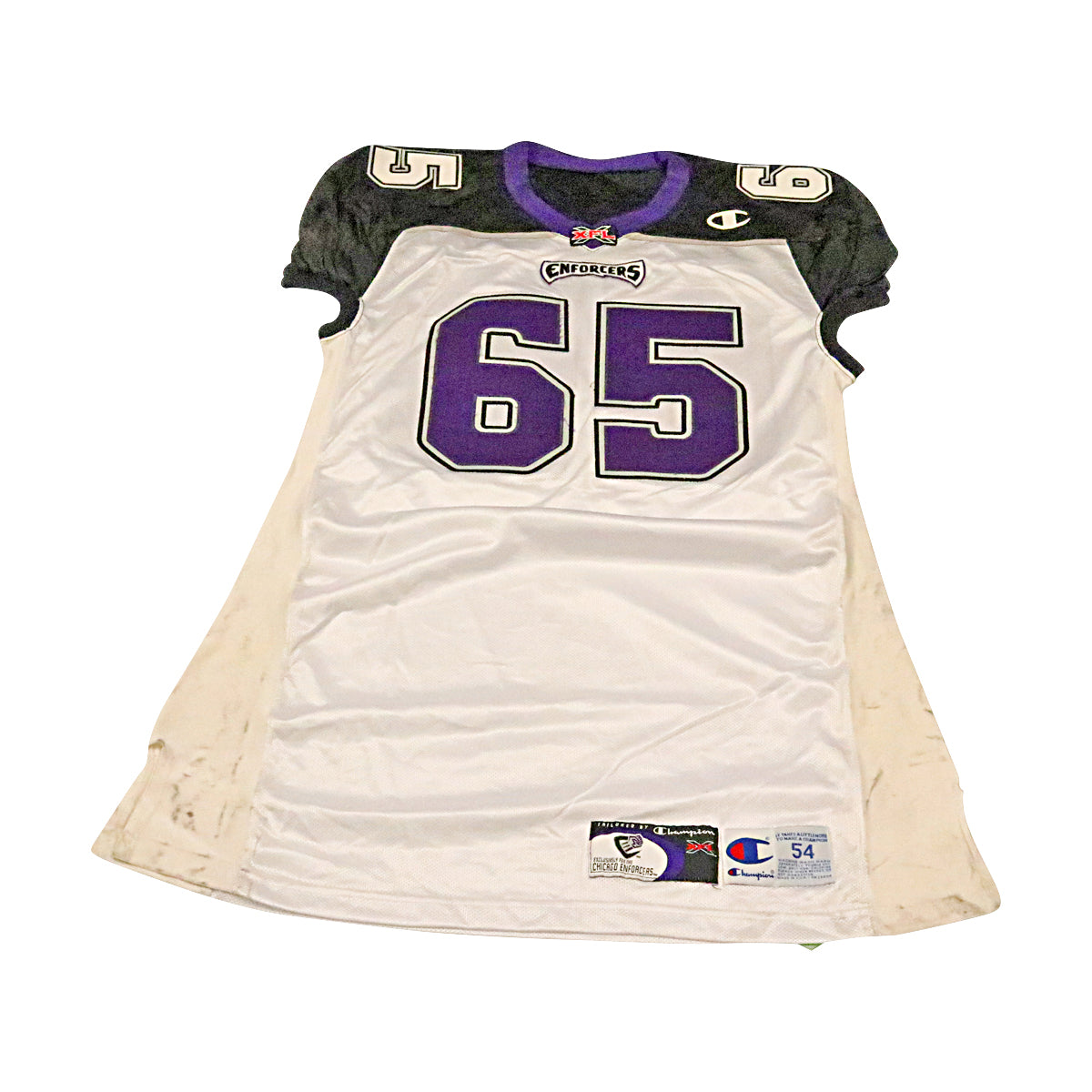 Martin Chicago Enforcers 2001 Game Used Away Jersey Size 54 +2 Linemen Cut