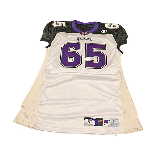 Martin Chicago Enforcers 2001 Game Used Away Jersey Size 54 +2 Linemen Cut