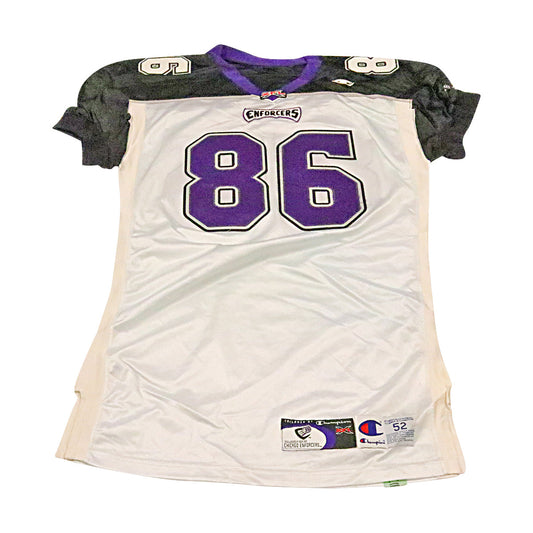 Tyji Armstrong Chicago Enforcers 2001 Game Used Away Jersey Size 52 +2