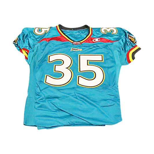 Tyrone Bell Memphis Maniax 2001 Game Used Home Jersey Size 48 Hemmed