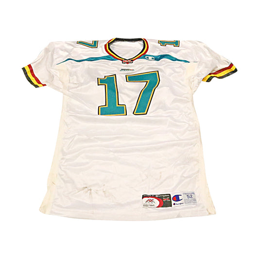 Tre Thomas Memphis Maniax 2001 Game Used Away Jersey Size 52 +2
