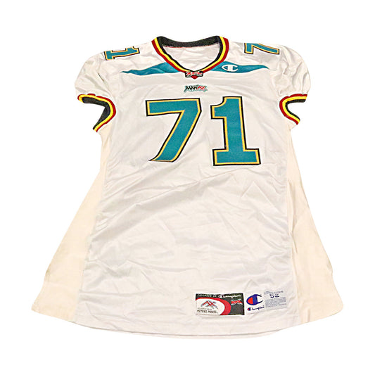 Earl Scott Memphis Maniax 2001 Game Used Away Jersey Size 52 +2 Linemen Cut