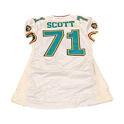 Earl Scott Memphis Maniax 2001 Game Used Away Jersey Size 52 +2 Linemen Cut