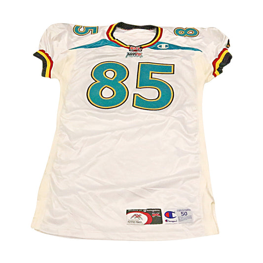 John Jennings Memphis Maniax 2001 Game Used Away Jersey Size 50 +2