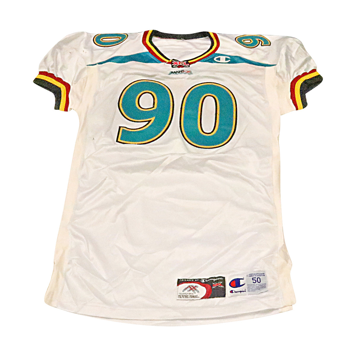 Mark Thomas Memphis Maniax 2001 Game Used Away Jersey Size 50 +2 Linemen Cut