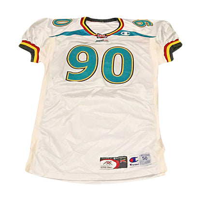 Mark Thomas Memphis Maniax 2001 Game Used Away Jersey Size 50 +2 Linemen Cut