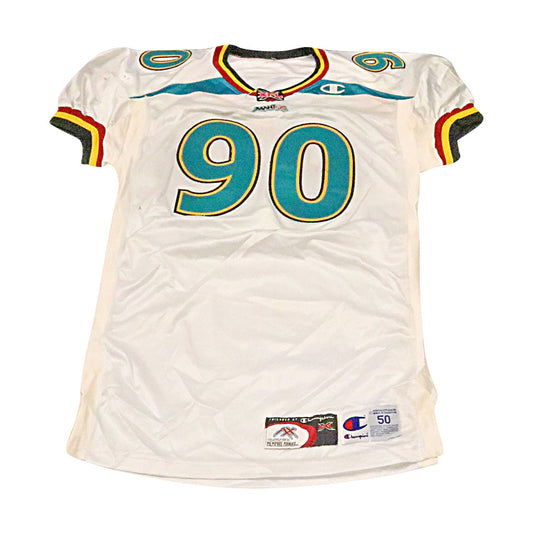 Mark Thomas Memphis Maniax 2001 Game Used Away Jersey Size 50 +2 Linemen Cut