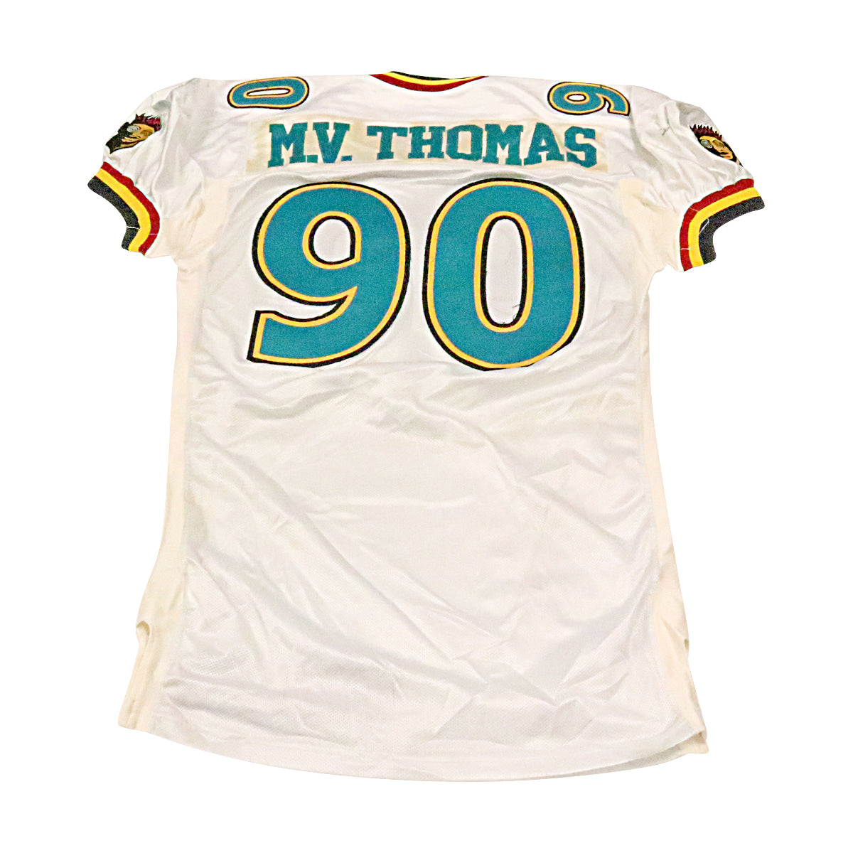 Mark Thomas Memphis Maniax 2001 Game Used Away Jersey Size 50 +2 Linemen Cut